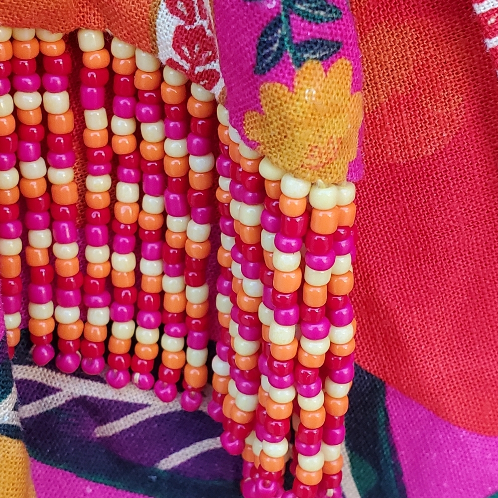 FARM Rio Floral High Waist Shorts in Pink and Orange - Picture 9 of 12